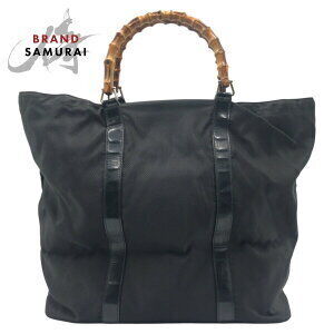 GUCCI Bamboo Black Handbag Tote Bag